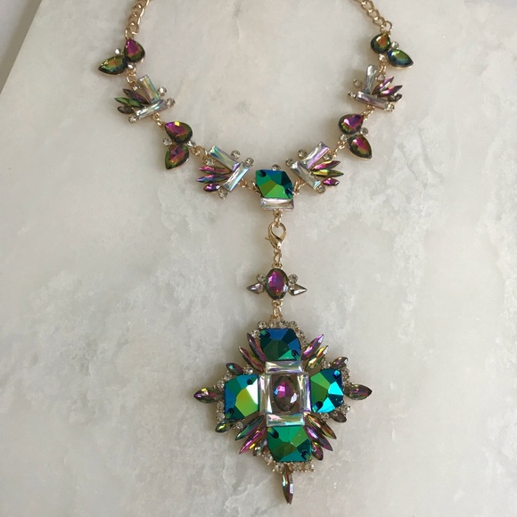 LAST1️⃣//BLUE CRYSTAL CHOKER NECKLACE - Picture 4 of 4